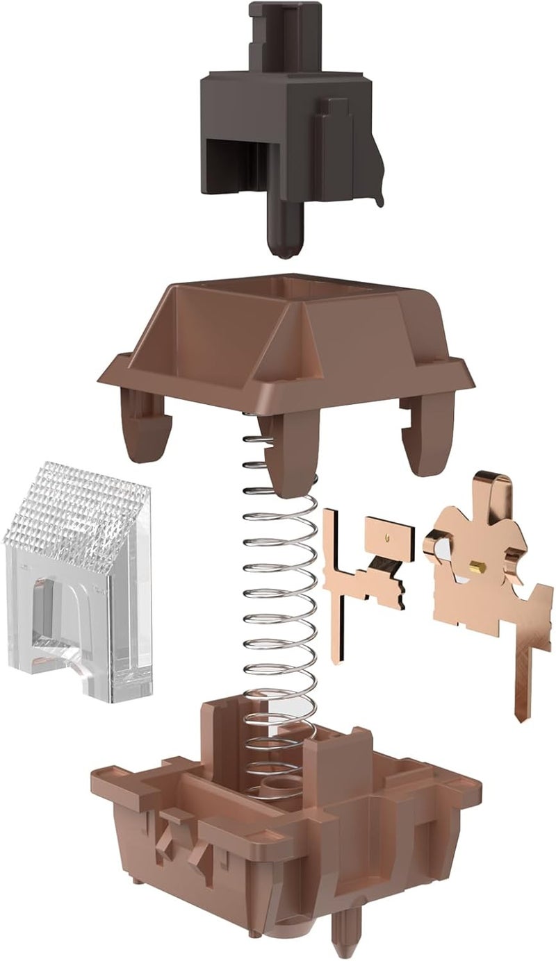 DUROCK Mocha Chocolate T1 Switches, Full POK T1 Tactile Switch 62g Long Spring, Light Diffuser 5 Pins Lubed Mechanical Keyboard Switches (90pcs) - Image 4